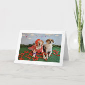 Carte Saint Valentin, photo de 2 chiens (Devant)
