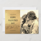 Carte Saint-Valentin photo de couple en faux papie (Devant)