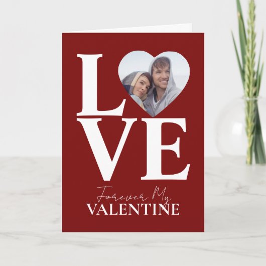 Carte Saint Valentin Photo Love | Heart Red Valentine's (Devant)