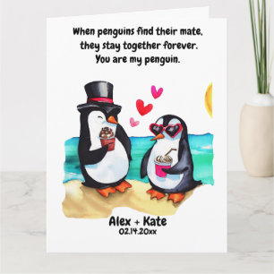 Carte Saint-Valentin pingouin