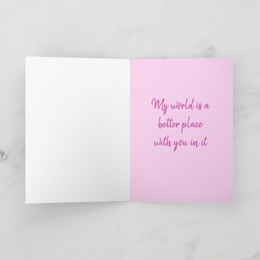 Carte Saint Valentin Pink & Red Hearts (Intérieur)