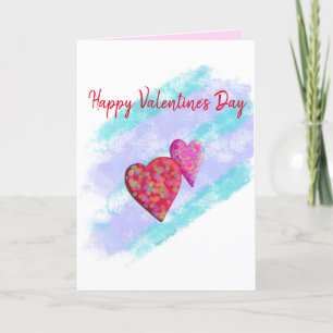 Carte Saint Valentin Pink & Red Hearts