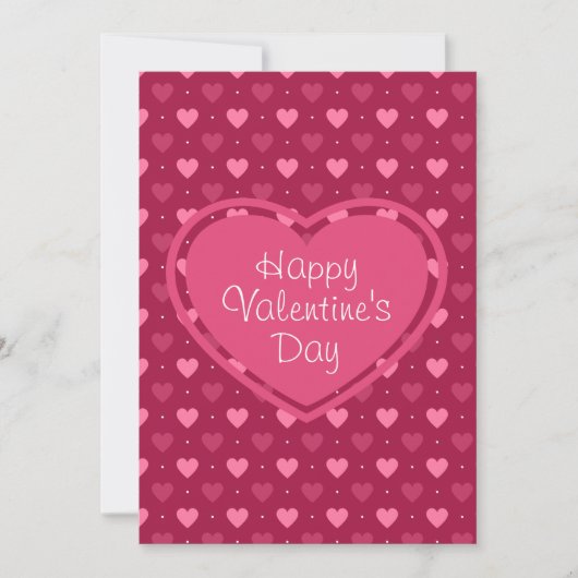 Carte Saint Valentin Pink & Red Hearts (Devant)