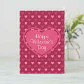 Carte Saint Valentin Pink & Red Hearts (Debout devant)