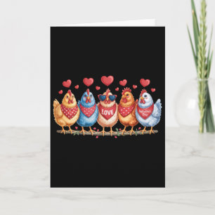 Carte Saint-Valentin poulets Amoureux de la volaille Amo