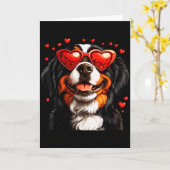 Carte Saint-Valentin pour amoureux du chien bernois mign (Fleur jaune)