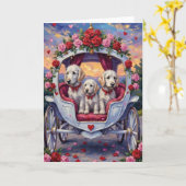 Carte Saint-Valentin pour chien maltais (Fleur jaune)