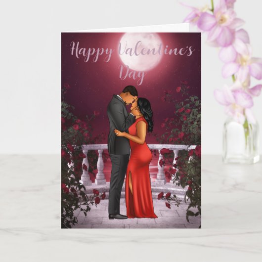 Carte Saint Valentin pour Couple Noir (Orchidée)