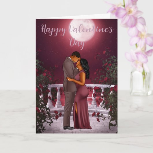 Carte Saint Valentin pour Couple Noir (Orchidée)