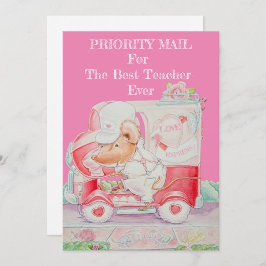 Carte Saint-Valentin pour enseignant (Devant / Derrière)