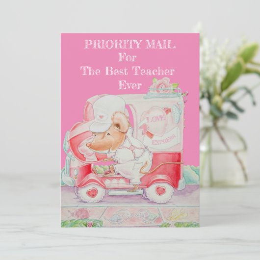 Carte Saint-Valentin pour enseignant (Debout devant)