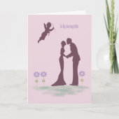 Carte Saint Valentin pour femme, Silhouette Couple (Devant)