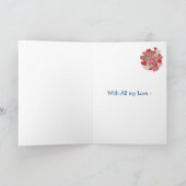 Carte Saint Valentin pour Fiancée, Coeurs, Rose (Intérieur)