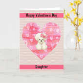 Carte Saint Valentin pour fille avec chien mignon (Fleur jaune)