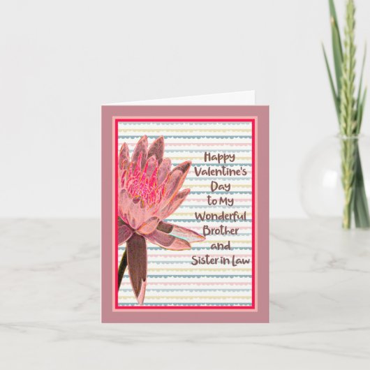 Carte Saint-Valentin pour Frère & Soeur en rose dr (Devant)