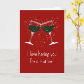 Carte Saint Valentin pour Frère Vin drôle (Fleur jaune)