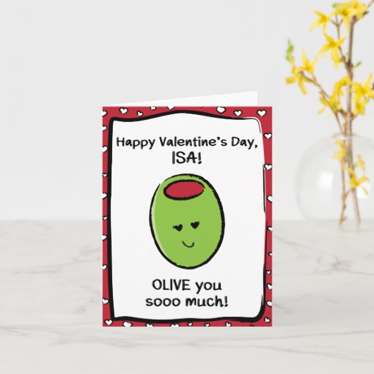 Carte Saint Valentin pour Isa (Fleur jaune)