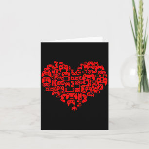 Carte Saint-Valentin pour joueur vidéo garçon cœur manet