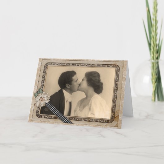 Carte Saint Valentin pour les amoureux vintages (Devant)