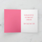 Carte Saint-Valentin pour les femmes rose et rouge Coeur (Intérieur)