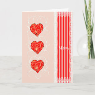 Carte Saint Valentin pour Maman Coeurs & Dentelle
