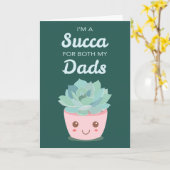 Carte Saint Valentin pour mes papas avec Kawaii Succulen (Fleur jaune)