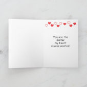 Carte Saint-Valentin pour soeur (Intérieur)