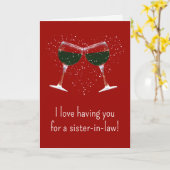 Carte Saint-Valentin pour Soeur en Droit Vin Amusa (Fleur jaune)