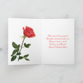 Carte Saint Valentin pour Soeur - rose rouge. (Intérieur)