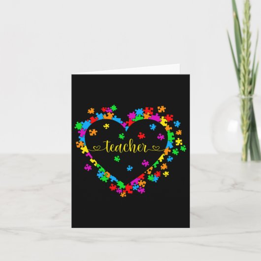 Carte Saint-Valentin Professeur Sensibilisation à l'auti (Devant)