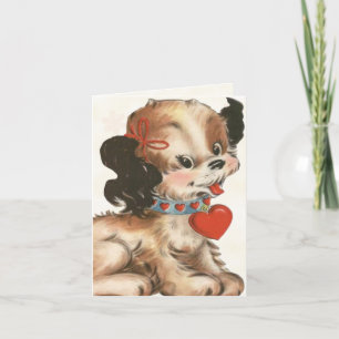 Carte Saint Valentin rétro pour enfants