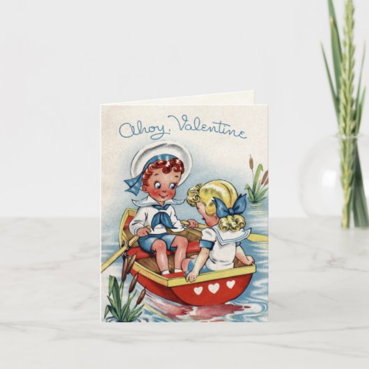 Carte Saint Valentin rétro pour enfants (Devant)