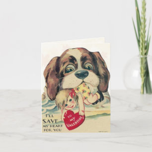 Carte Saint Valentin rétro pour enfants