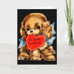 Carte Saint-Valentin Rétro Vintage Chien Amour F