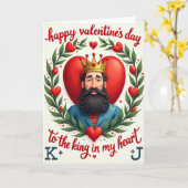 Carte Saint-Valentin Roi des Cœurs (Fleur jaune)