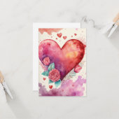 Carte Saint-Valentin romantique (Devant/Arrière en situation)