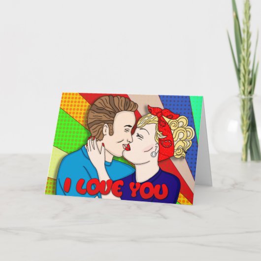 Carte Saint-Valentin romantique dans le style rétro des (Devant)