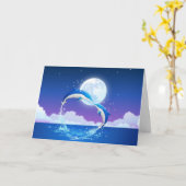 Carte Saint Valentin Romantique Dolphins Coeur (Fleur jaune)