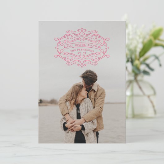 Carte Saint-Valentin - Rose (Debout devant)