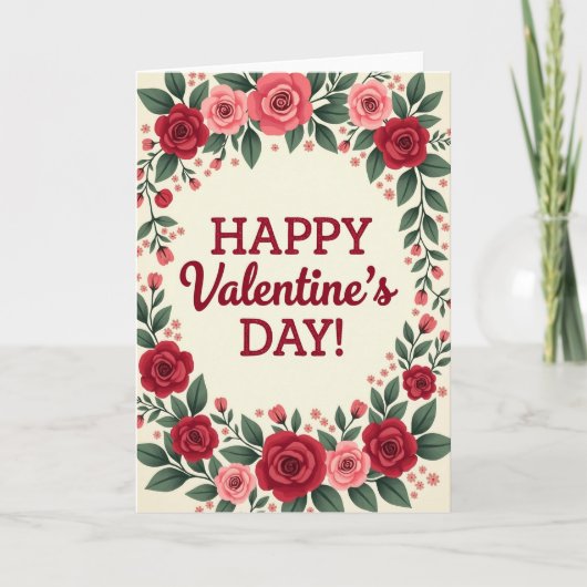 Carte Saint-Valentin Rose (Devant)