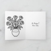 Carte Saint-Valentin | Rose aquarelle (Intérieur)