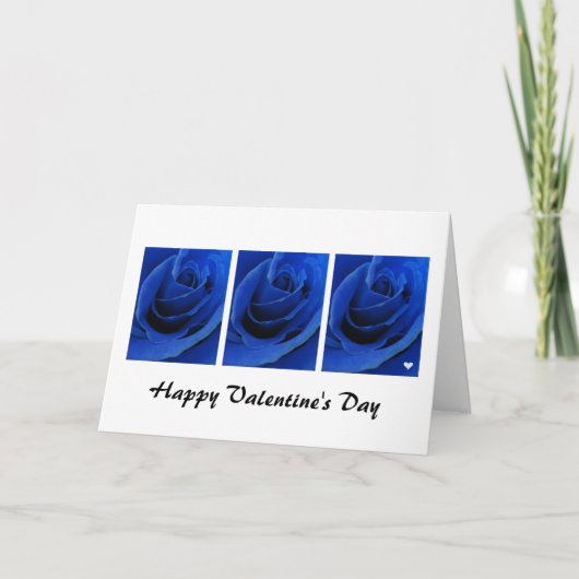 Carte Saint-Valentin Rose bleue (Devant)