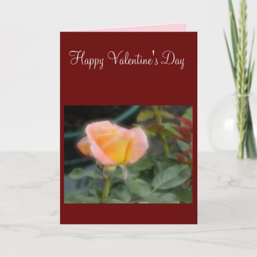 Carte Saint Valentin rose et jaune (Devant)