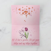 Carte Saint Valentin rose Lèvres de baiser (Intérieur)