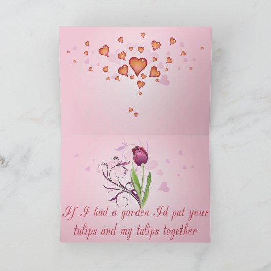 Carte Saint Valentin rose Lèvres de baiser (Intérieur)