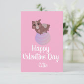Carte Saint-Valentin Rose Mignon Hamster (Debout devant)
