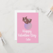 Carte Saint-Valentin Rose Mignon Hamster (Devant/Arrière en situation)