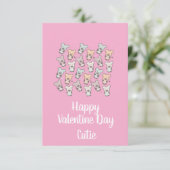 Carte Saint-Valentin Rose Mignons Ours Desserts  (Debout devant)