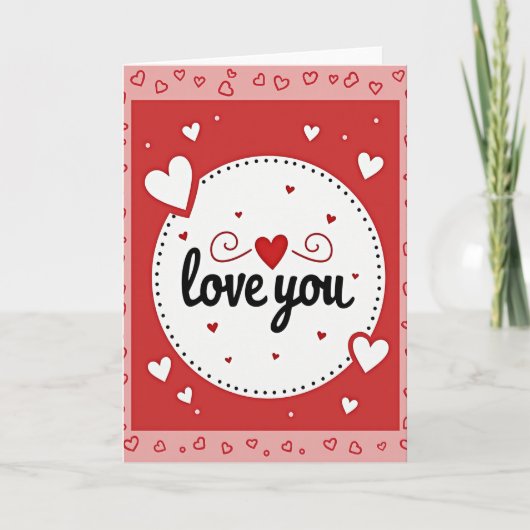 Carte Saint-Valentin Rouge Amour Vous (Devant)