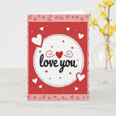 Carte Saint-Valentin Rouge Amour Vous (Fleur jaune)
